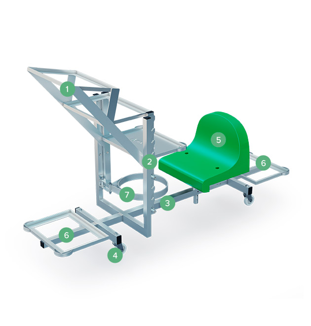 Floor cart for picking mushrooms детализация узлов - GreenAl Mushroom