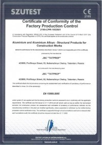 Certificate of Conformity of the Factory Production Control CE2195